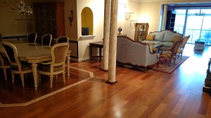 Living Room with Custom Hardwood Floors