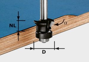 edge trimming cutter with ball bearing guide