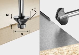 Chamfer cutter HW with ball bearing guide