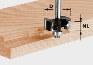 Turning plate rebating cutter with ball bearing guide