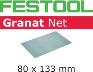 Abrasive mesh 80 x 133 mm for repair compound, filler, paint, varnish and base layers which generally produce a large quantity of dust